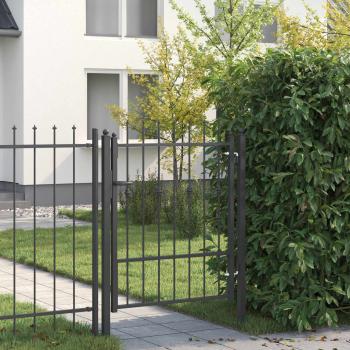 ARDEBO.de - Zauntor ASTEN 100 x 125 cm Abschließbar Metall Schwarz