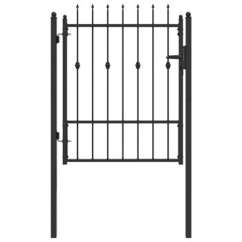 Zauntor ASTEN 100 x 125 cm Abschließbar Metall Schwarz