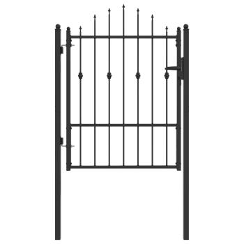 Zauntor ASTEN 100 x 125 cm Abschließbar Metall Schwarz