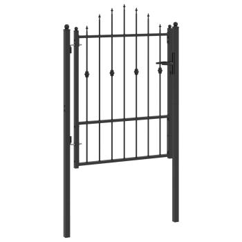 Zauntor ASTEN 100 x 125 cm Abschließbar Metall Schwarz