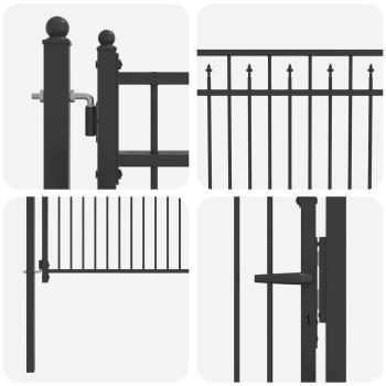 Zauntor BAARLO 100 x 100 cm Metall Schwarz Abschließbar