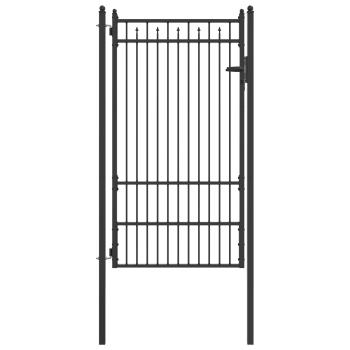 Zauntor BAARLO 100 x 175 cm Metall Schwarz Abschließbar