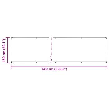 Planen 350 gsm Transparent 6 x 1,5 m PVC
