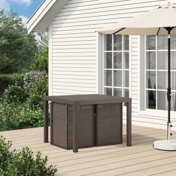 Garten Esszimmerstühle 2 stk. Hellgrau und Taupe PP