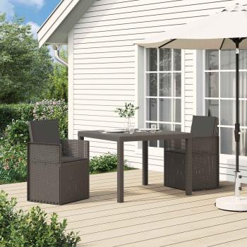 ARDEBO.de - Garten Esszimmerstühle 2 stk. Hellgrau und Anthrazit PP