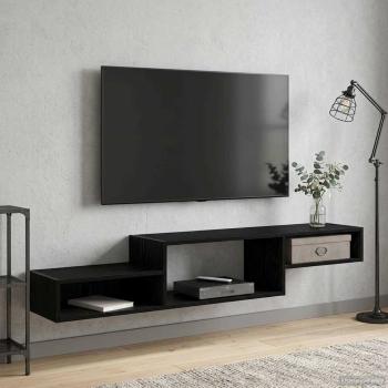 ARDEBO.de - Wandmontierter TV-Schrank Wandhalterung Schwarze Eiche