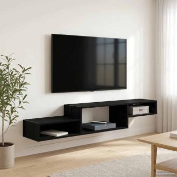 Wandmontierter TV-Schrank Wandhalterung Schwarze Eiche