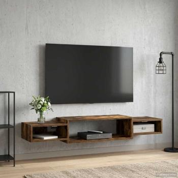 ARDEBO.de - Wandmontierter TV-Schrank Wandhalterung Geräucherte Eiche