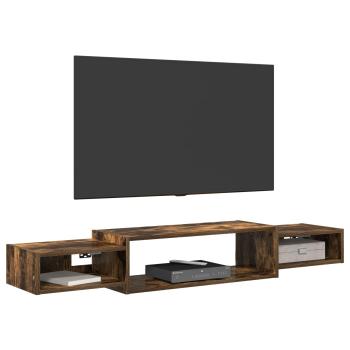 Wandmontierter TV-Schrank Wandhalterung Geräucherte Eiche