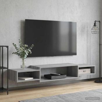 Wandmontierter TV-Schrank Wandhalterung Grau Sonoma
