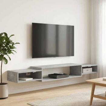 ARDEBO.de - Wandmontierter TV-Schrank Wandhalterung Betongrau