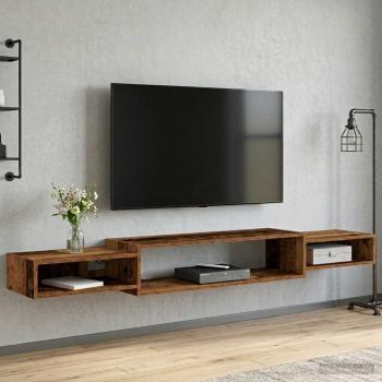 Wandmontierter TV-Schrank Wandhalterung Altholz