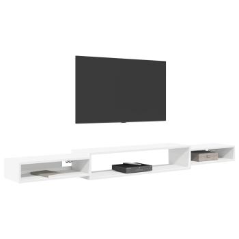 Wandmontierter TV-Schrank Wandhalterung Weiß 220 x 28 x 21 cm