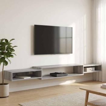 ARDEBO.de - Wandmontierter TV-Schrank Wandhalterung Grau Sonoma