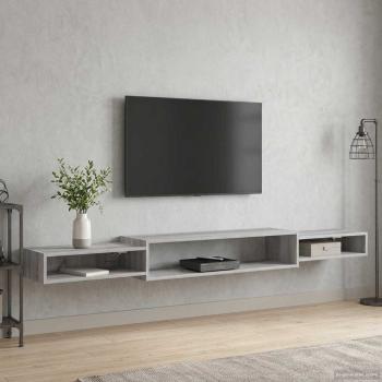 Wandmontierter TV-Schrank Wandhalterung Grau Sonoma