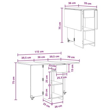 Esstisch 115 x 70 x 75 cm Holzwerkstoff Sonoma-Eiche