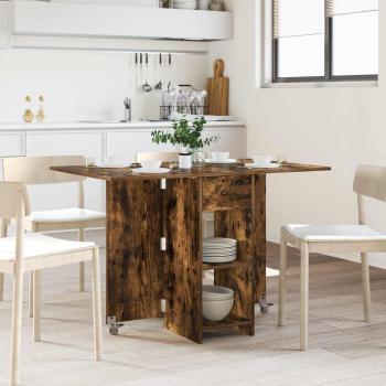 ARDEBO.de - Esstisch 115 x 70 x 75 cm Holzwerkstoff Geräucherte Eiche