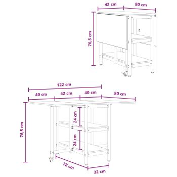 Esstisch 122 x 80 x 76,5 cm Holzwerkstoff Artisan-Eiche