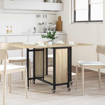ARDEBO.de - Faltbarer Esstisch mit Rollen 130 x 80 x 76,5 cm Stahl PB