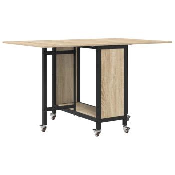 Faltbarer Esstisch mit Rollen 130 x 80 x 76,5 cm Stahl PB