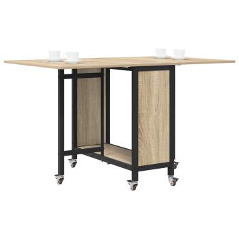 Faltbarer Esstisch mit Rollen 130 x 80 x 76,5 cm Stahl PB