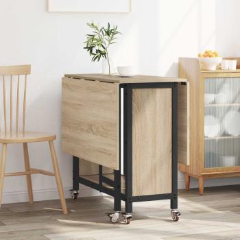 Faltbarer Esstisch mit Rollen 130 x 80 x 76,5 cm Stahl PB