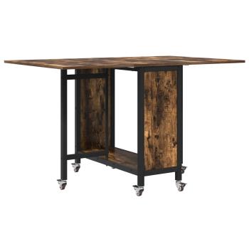 Faltbarer Esstisch mit Rollen 130 x 80 x 76,5 cm Stahl PB