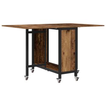 Faltbarer Esstisch mit Rollen 130 x 80 x 76,5 cm Stahl PB