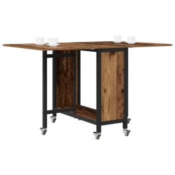 Faltbarer Esstisch mit Rollen 130 x 80 x 76,5 cm Stahl PB