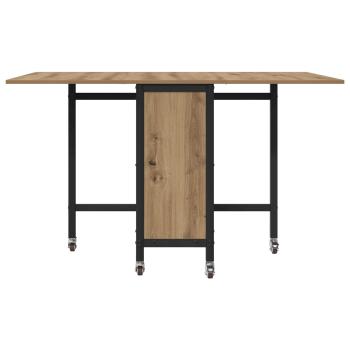 Faltbarer Esstisch mit Rollen 130 x 80 x 76,5 cm Stahl PB