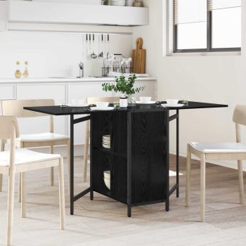 ARDEBO.de - Esstisch 144 x 60 x 75 cm Holzwerkstoff Schwarz Eichen-Optik