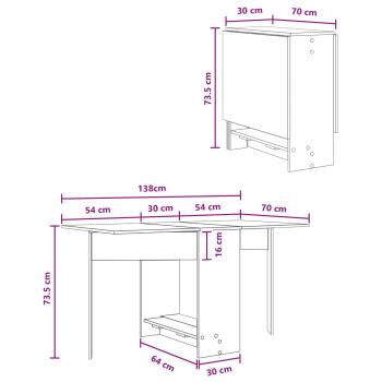 Esstisch 138 x 70 x 73,5 cm Holzwerkstoff Artisan-Eiche