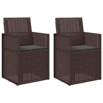 Garten Esszimmerst?hle 2 stk. Braun und Anthrazit PP