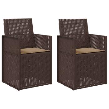 Garten Esszimmerstühle 2 stk. Braun und Taupe PP