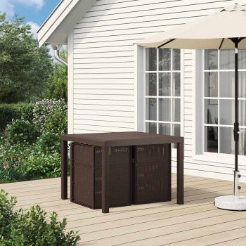 Garten Esszimmerstühle 2 stk. Braun und Taupe PP