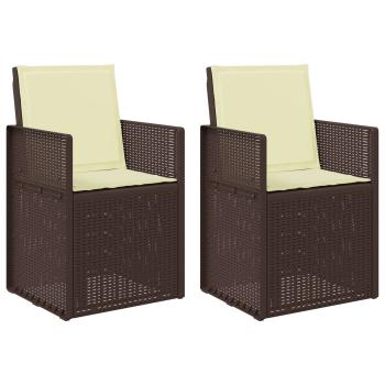 Garten Esszimmerstühle 2 stk. Braun und Creme PP