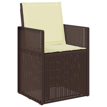 Garten Esszimmerstühle 2 stk. Braun und Creme PP