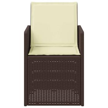 Garten Esszimmerstühle 2 stk. Braun und Creme PP