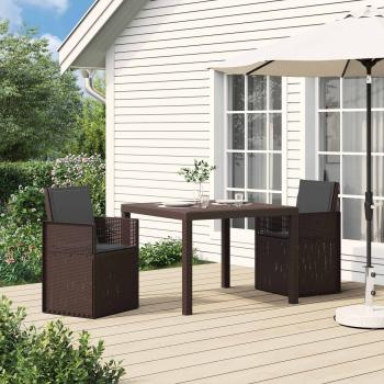 ARDEBO.de - Garten Esszimmerstühle 2 stk. Braun und Anthrazit PP