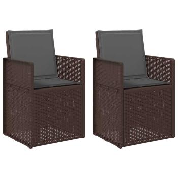 Garten Esszimmerstühle 2 stk. Braun und Anthrazit PP