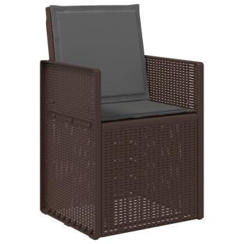 Garten Esszimmerstühle 2 stk. Braun und Anthrazit PP
