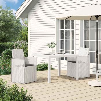 ARDEBO.de - Garten Esszimmerstühle 2 stk. Weiß und Anthrazit PP