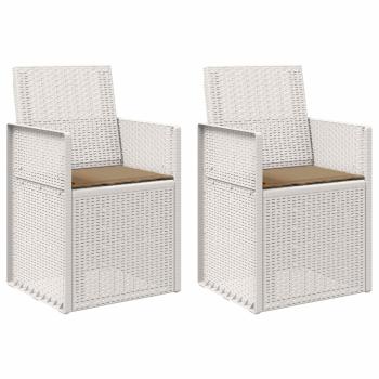 Garten Esszimmerstühle 2 stk. Weiß und Taupe PP