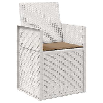 Garten Esszimmerstühle 2 stk. Weiß und Taupe PP