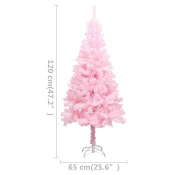Künstlicher Weihnachtsbaum mit Beleuchtung & Kugeln Rosa 120cm