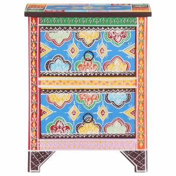 Nachttisch Handbemalt 40x30x50 cm Mango Massivholz