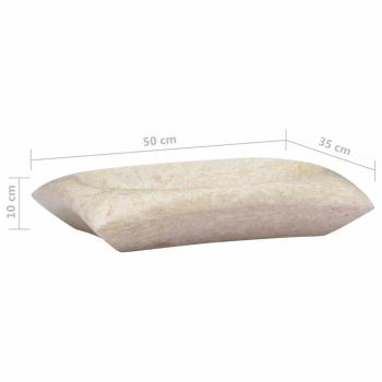 Waschbecken Creme 50x35x10 cm Marmor