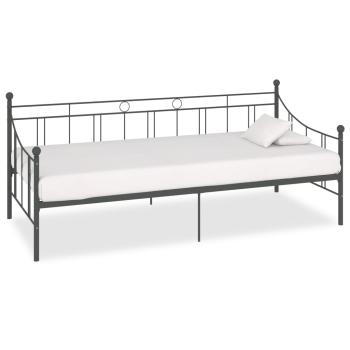 ARDEBO.de - Tagesbett-Rahmen Grau Metall 90×200 cm