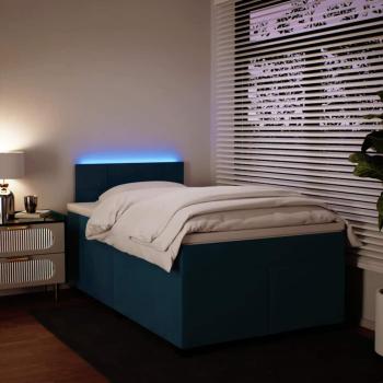 ARDEBO.de - Boxspringbett mit Matratze Blau 120x200 cm Samt