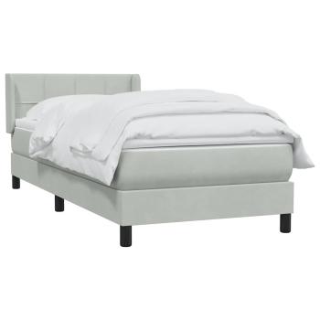 Boxspringbett mit Matratze Hellgrau 80x210 cm Samt
